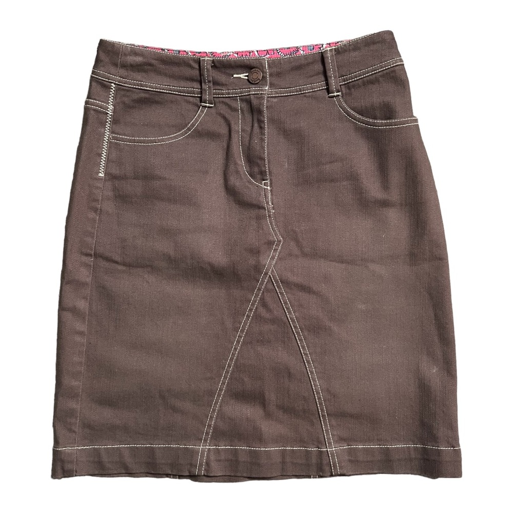 Boden Brown A-Line Denim Cotton Skirt Size US 2R WG371